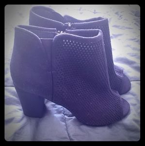 Navy Heeled Ankle Boots